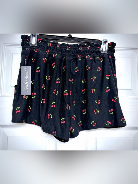 Derek Heart Pants - Derek Heart Black Shorts with Red Cherry Print 🍒
